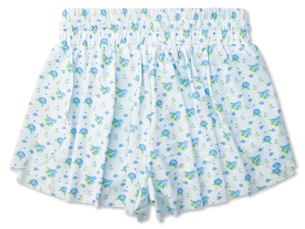 Blue Floral Butterfly Shorts
