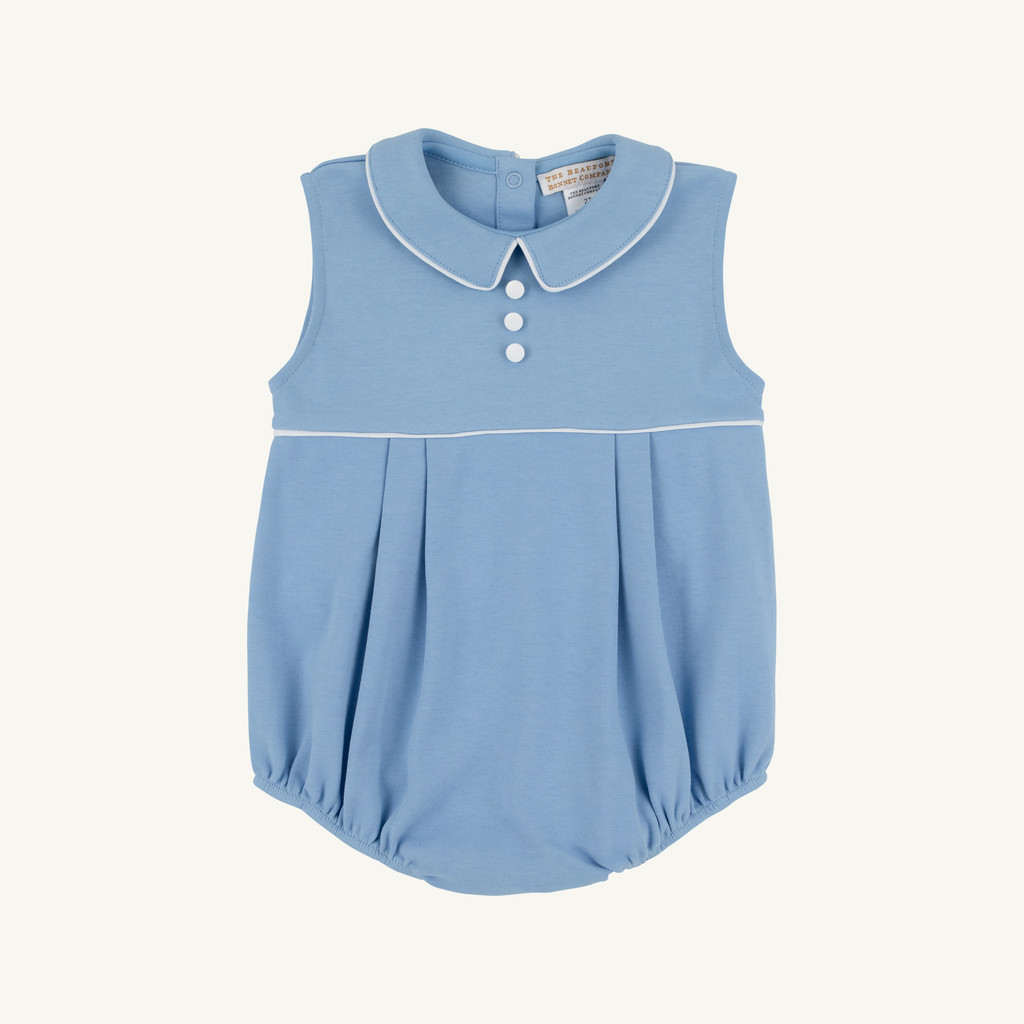 Sleeveless Bradford Bubble - Sarasota Sky/Worth Ave White