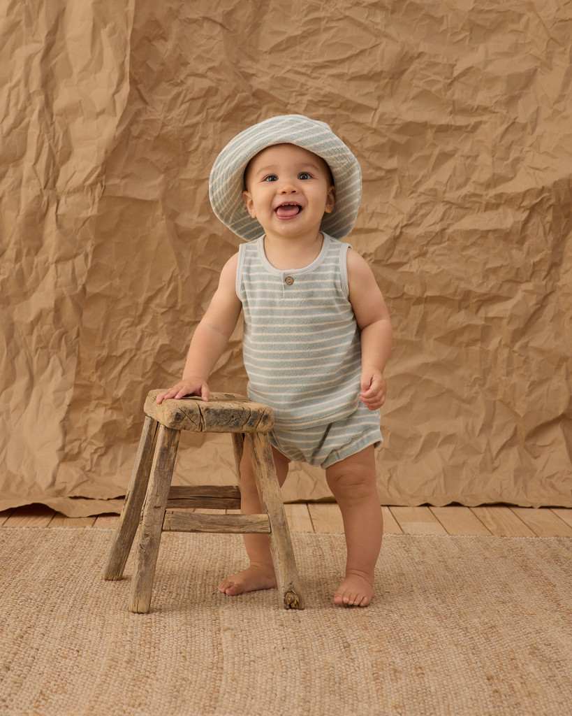 Baby Tank Set - Seafoam Terry Stripe