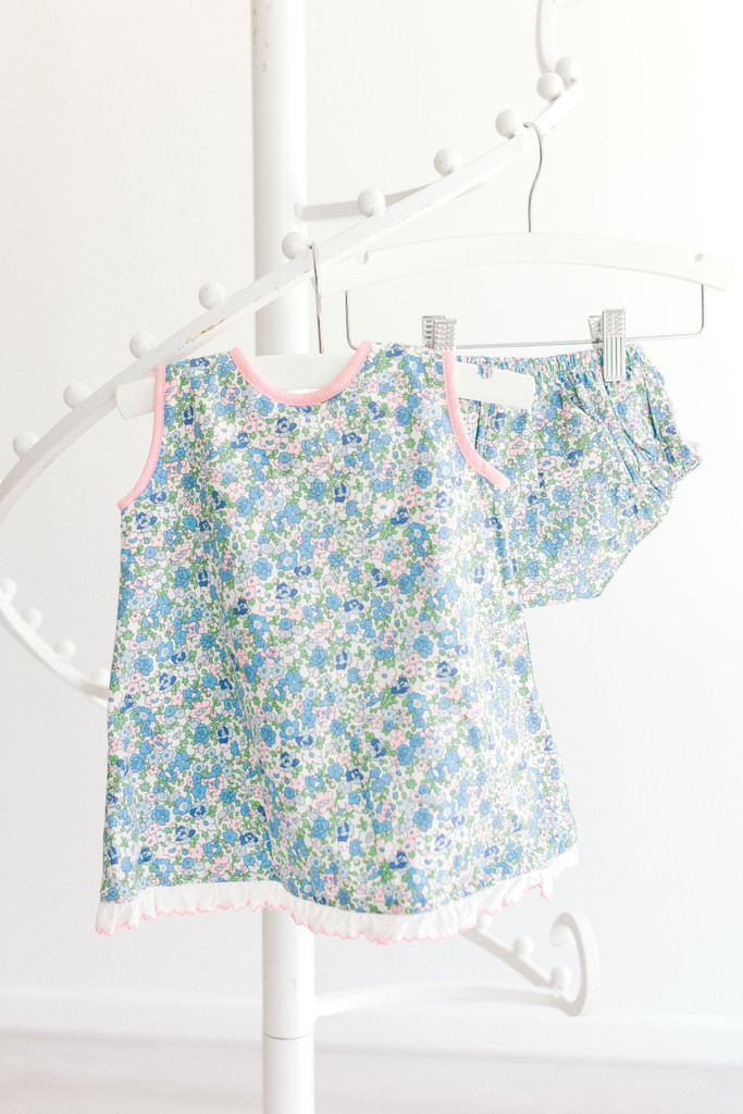Diaper Set - Blue Floral