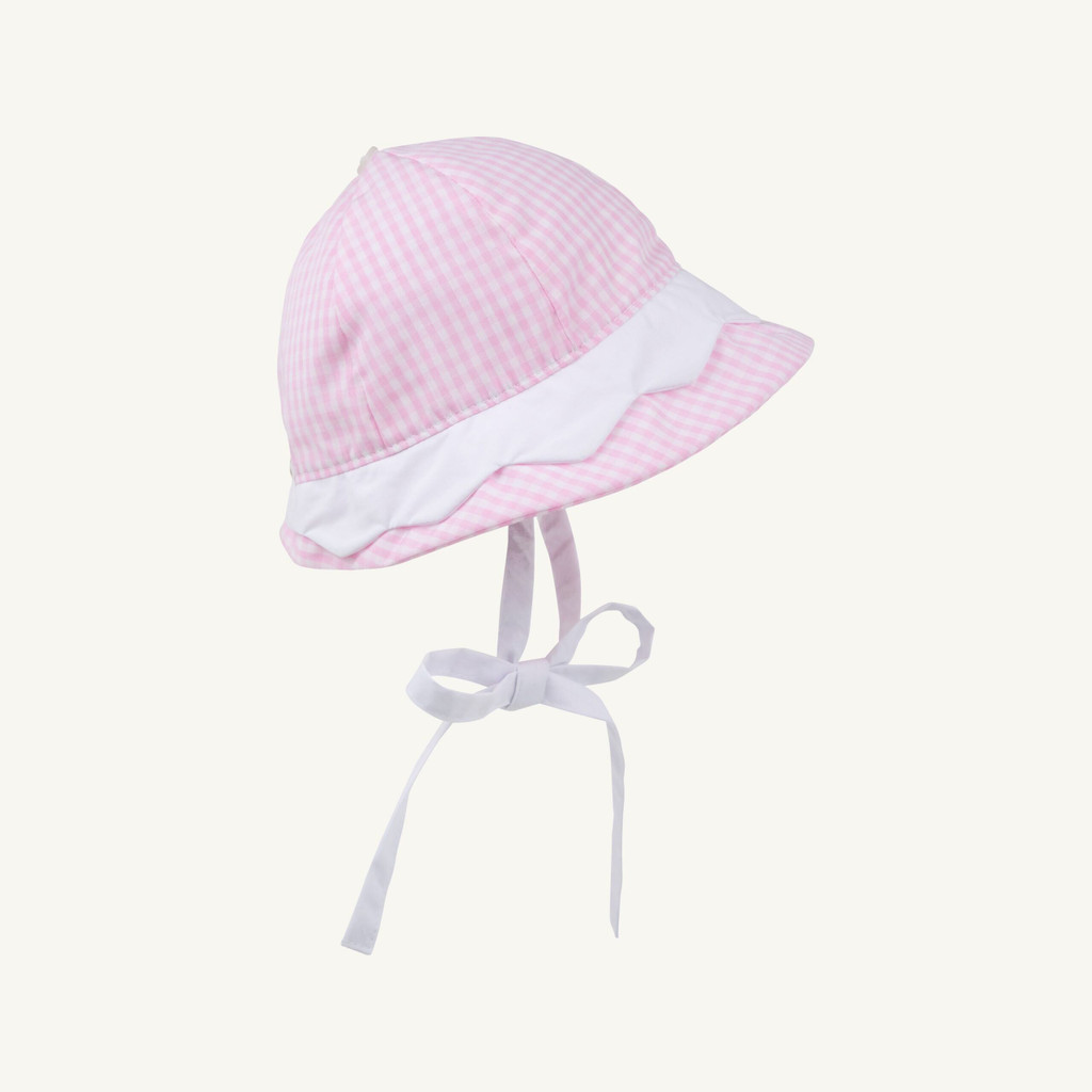 Hollingsworth Hat Woven Dyed - Pink Greenbrier Gingham/Worth Ave White