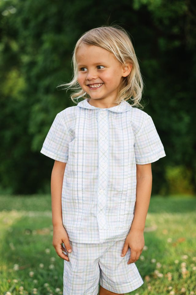 Short Sleeve Peter Pan Short Set - Hobbs Check