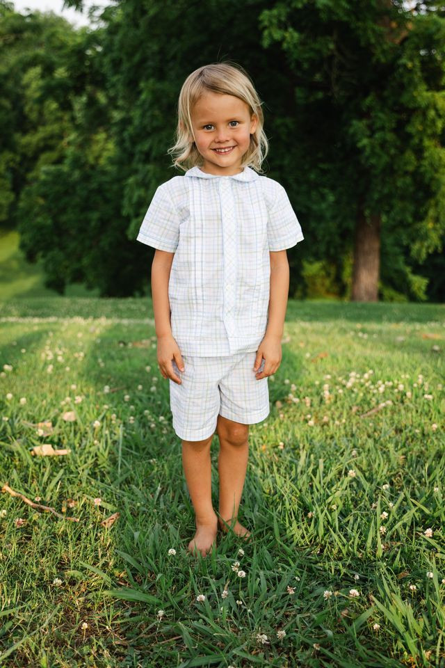 Short Sleeve Peter Pan Short Set - Hobbs Check