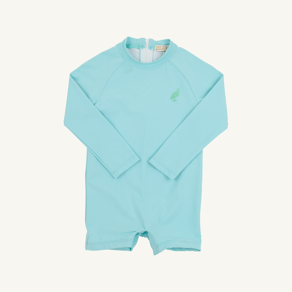 Price Pool Romper - Edisto Egg Blue/Grace Bay Green