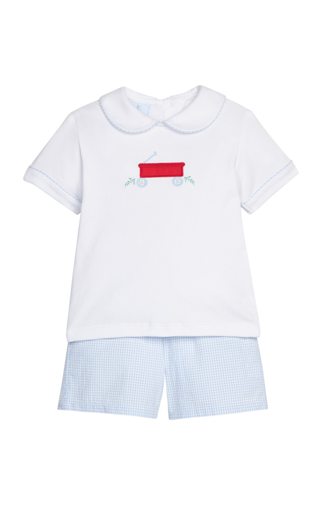 Applique Peter Pan Short Set - Wagon