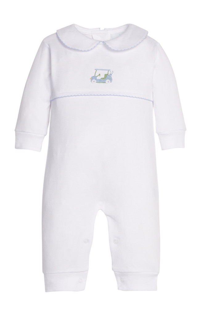 Crochet Playsuit - Blue Golf Cart