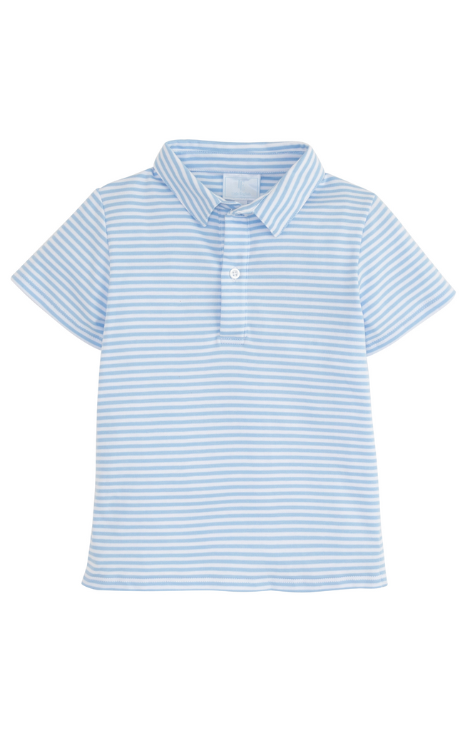 Short Sleeve Polo - Light Blue Stripe