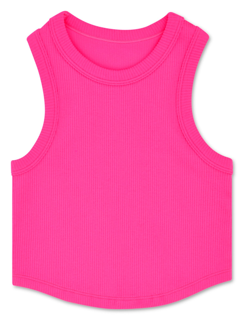 Hot Pink Cropped Racerback Top