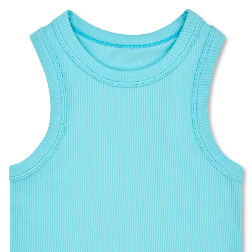 Ice Blue Cropped Racerback Top