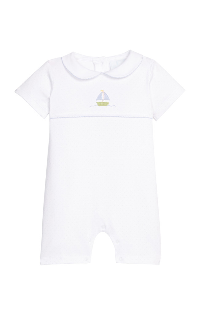 Crochet Ream Romper - Sailboats