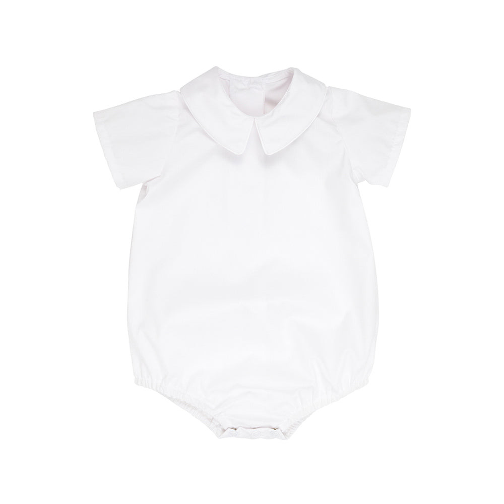 Peter Pan Collar Shirt Onesie - Worth Ave White
