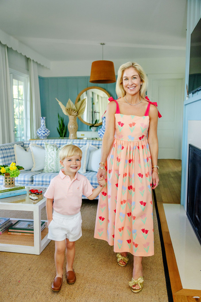 Prim and Proper Polo Pima Short Sleeve - Sanibel Salmon Stripe/Pompano Peach