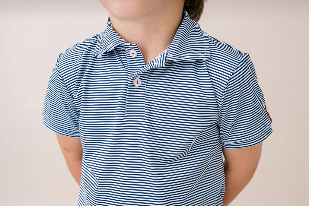 Parker Polo - Nantucket Navy Ministripe