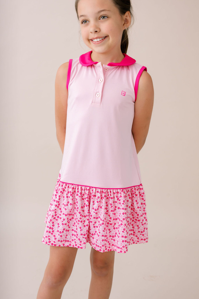 Darla Drop Waist Dress - Pink Petals