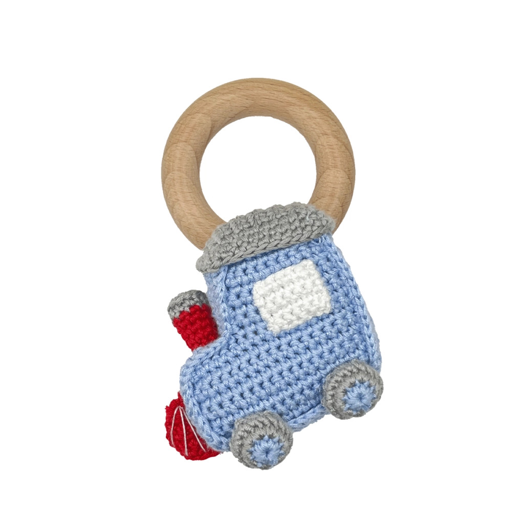 Train Crochet Woodring Rattle