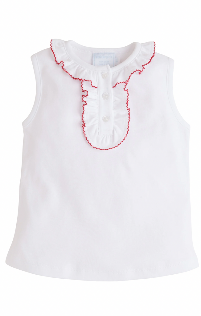 Ruffled Henley - Red