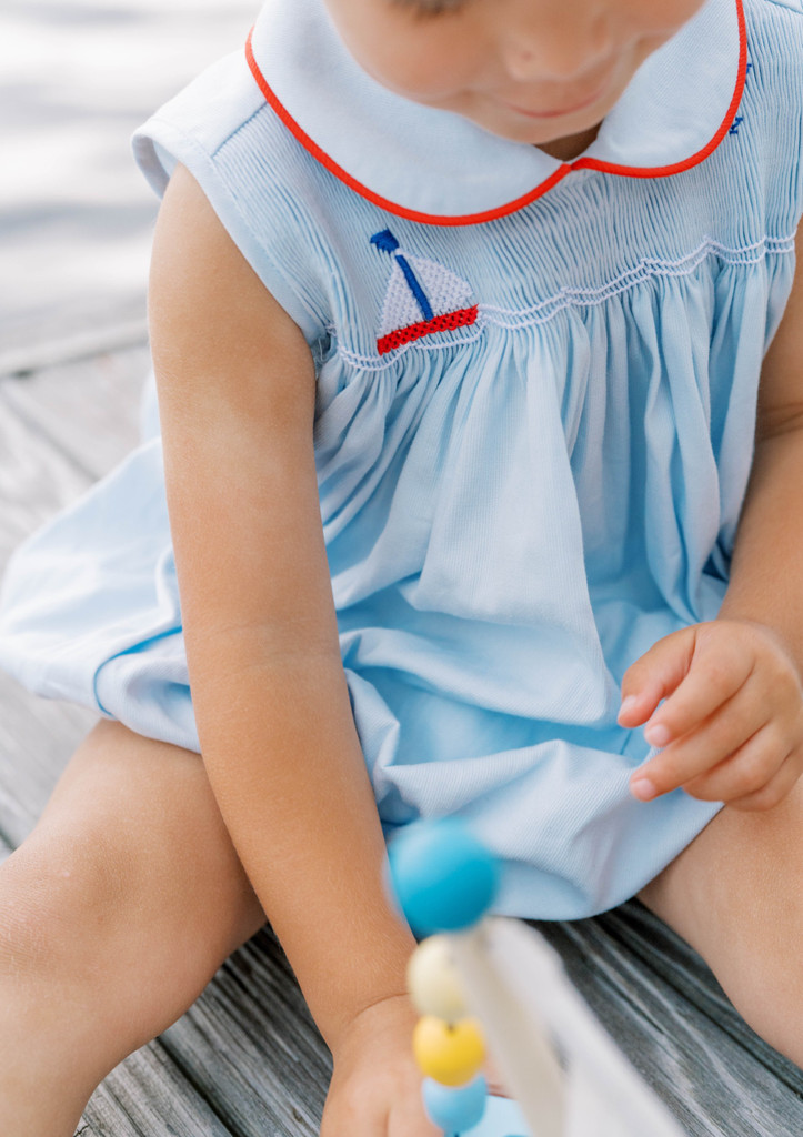 Beckett Bubble - Brentwood Blue Pique, Sailboat