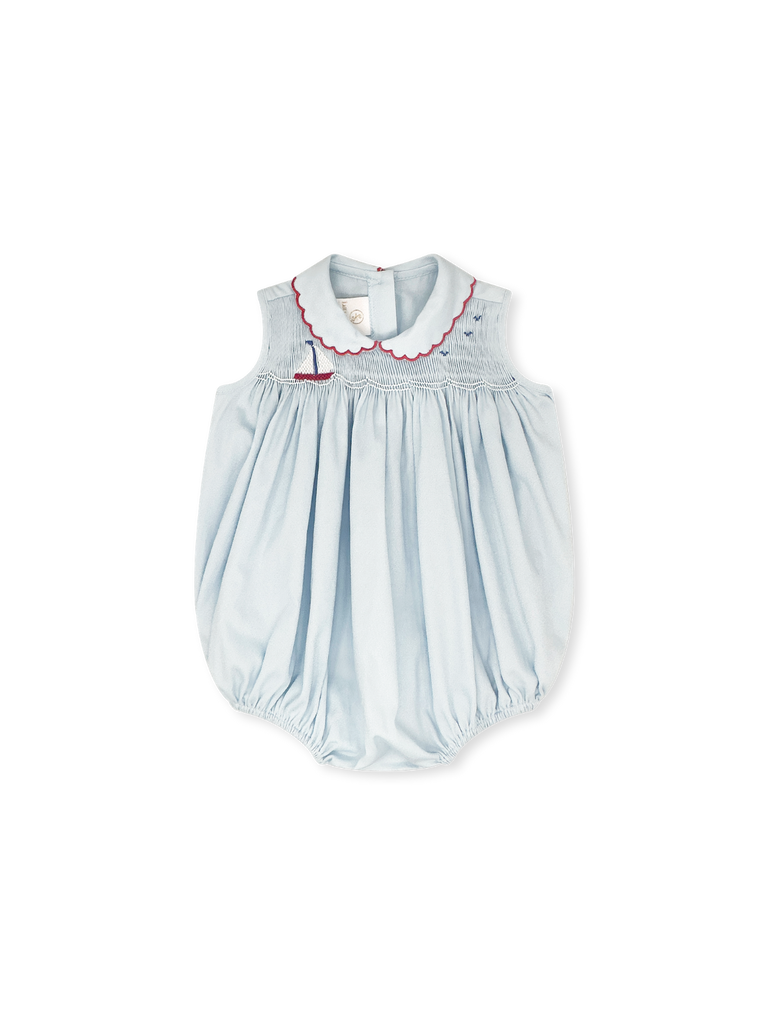 Ella Bubble - Brentwood Blue Pique, Sailboat