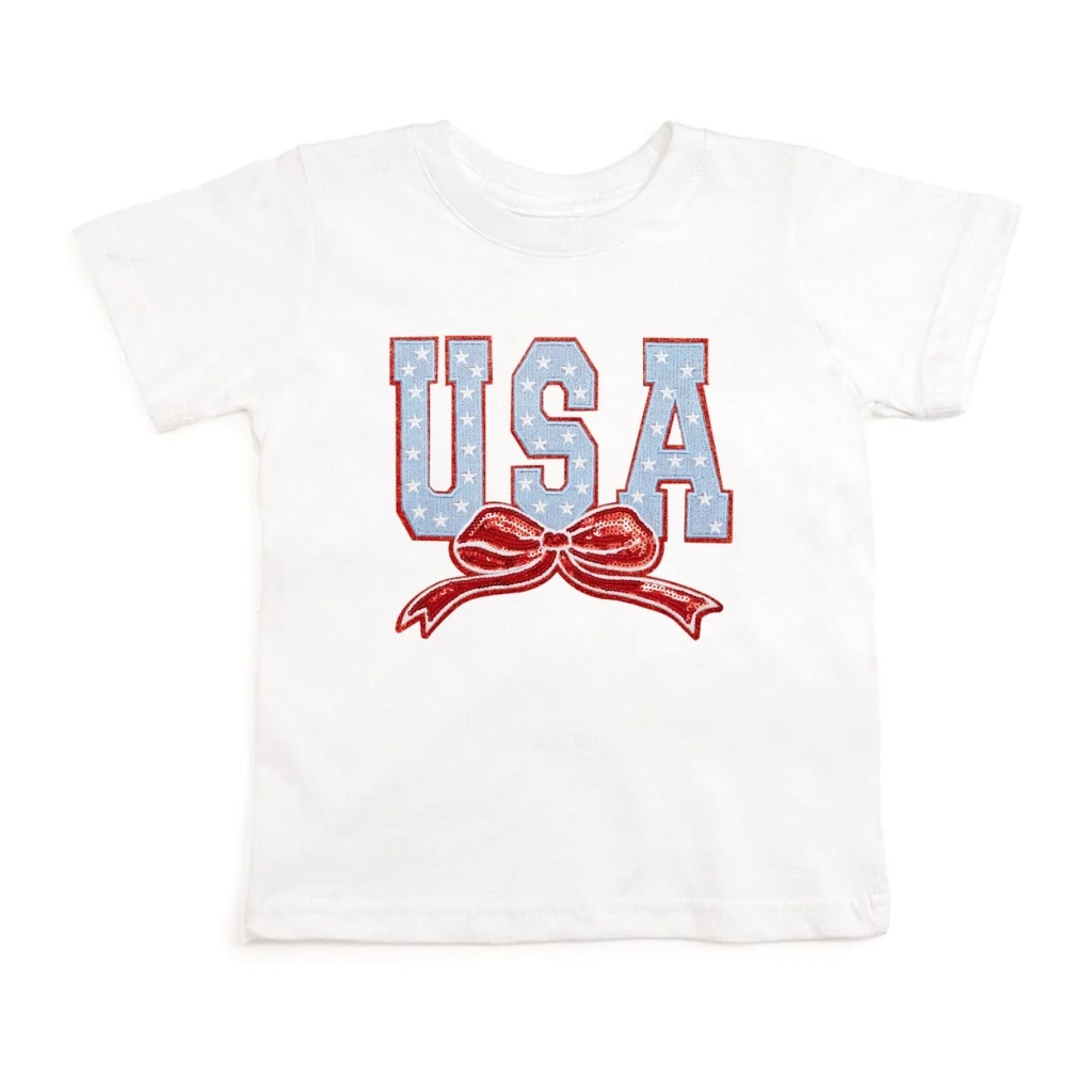 USA Stars & Bow Patch Short Sleeve T-Shirt