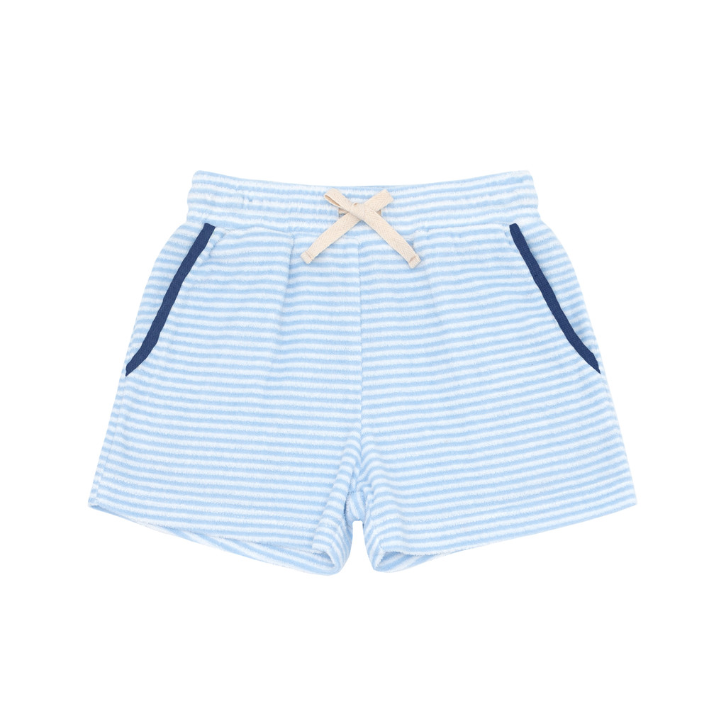 Boys Powder Blue Stripe French Terry Short