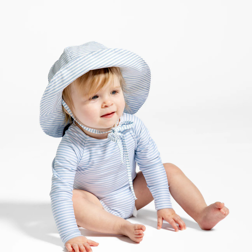 Powder Blue Stripe Sun Hat