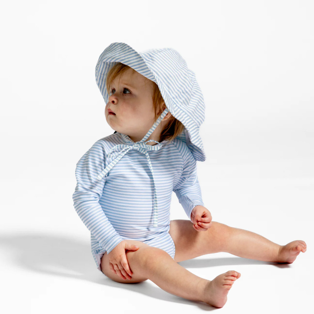 Powder Blue Stripe Sun Hat