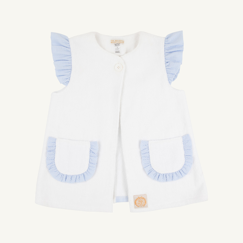 Callie Cover Up Terrycloth - Worth Ave White/Breakers Blue Seersucker