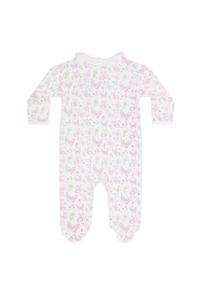 Butterflies Print Crossover Footie