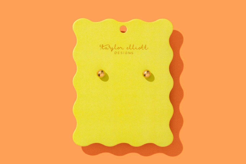 Gold Plated Round Stud Earrings