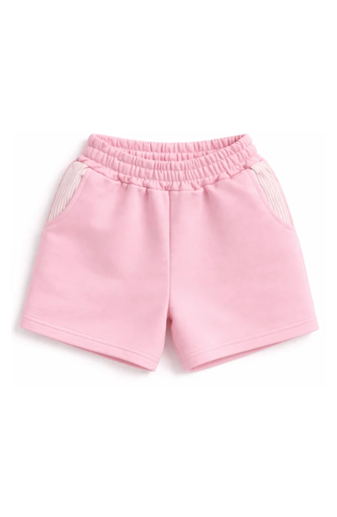Pink Seersucker Pocket Shorts