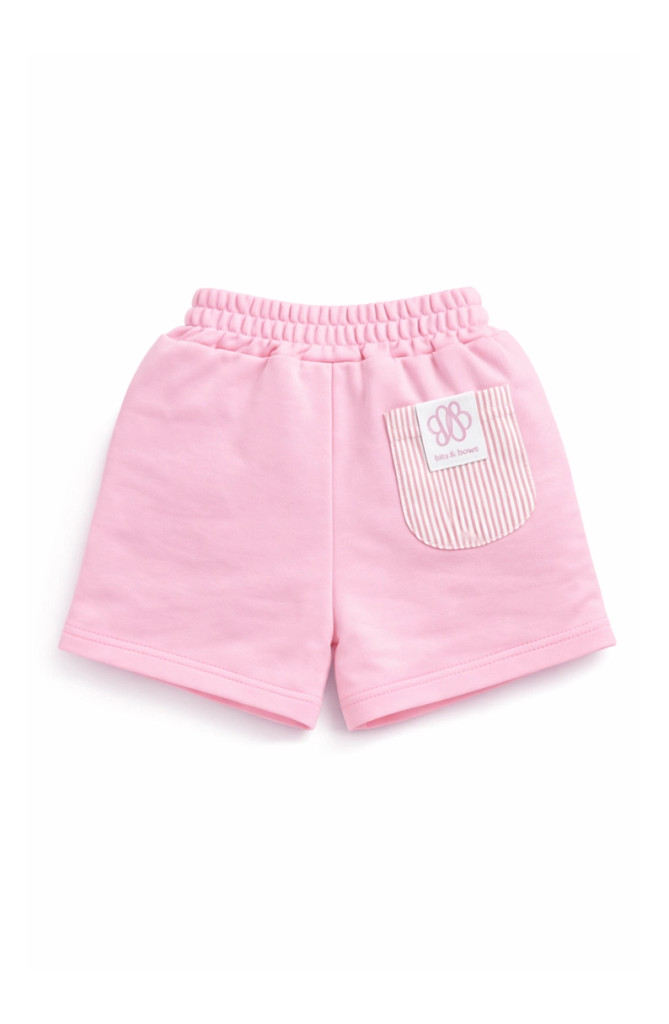 Pink Seersucker Pocket Shorts