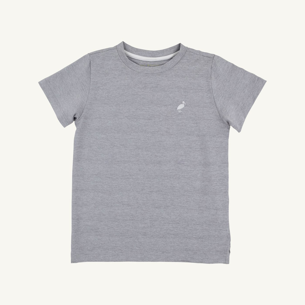 Prepletic Carter Crewneck - Grantley Gray (Heathered)/Worth Ave White