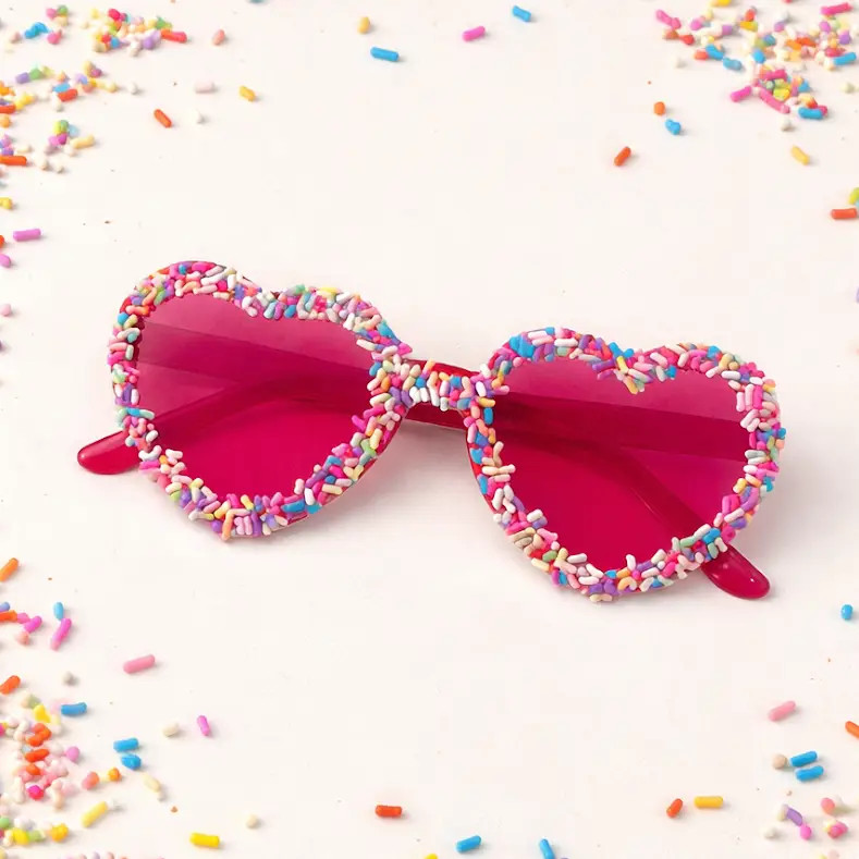 Heart Sprinkle Sunglasses - Hot Pink
