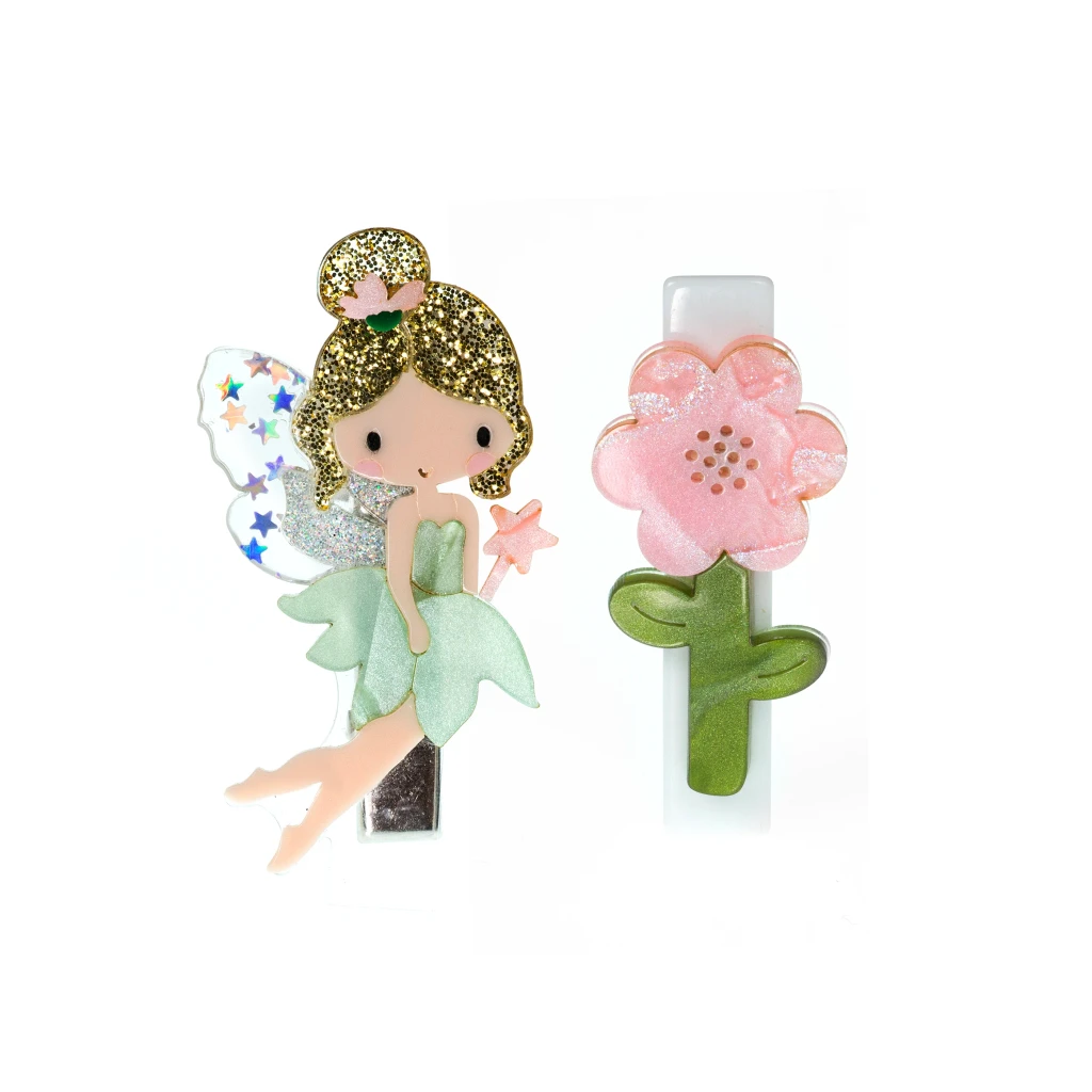 Fairy and Flower Pearlized Clips