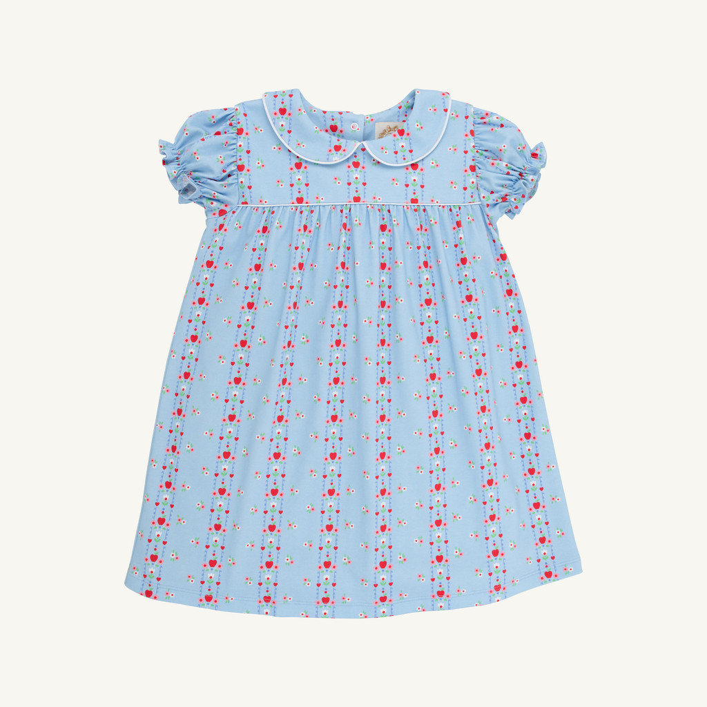 Holly Day Dress Normal Weight Pima - First Day Flowers/Worth Ave White/Richmond Red