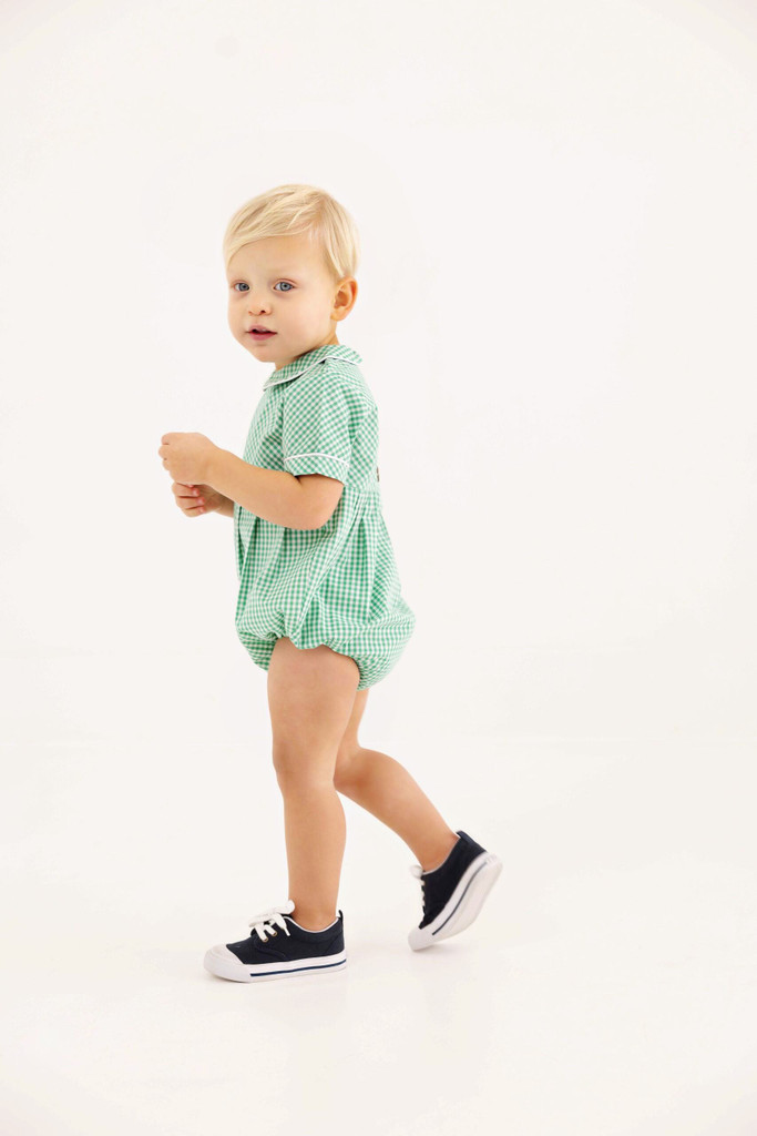 Bradford Bubble - Gibson Island Green Mini Gingham/Worth Ave White