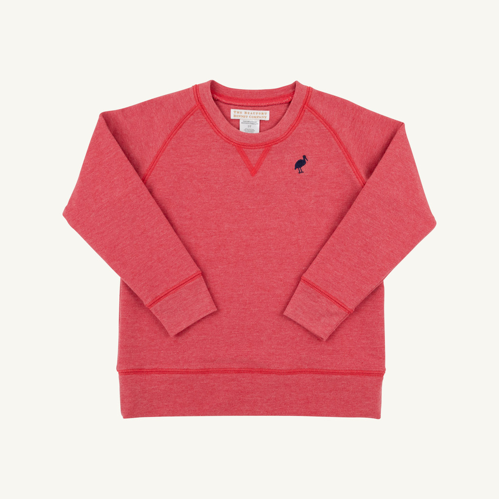 Cassidy Comfy Crewneck Heathered - Richmond Red (Heathered)/Nantucket Navy