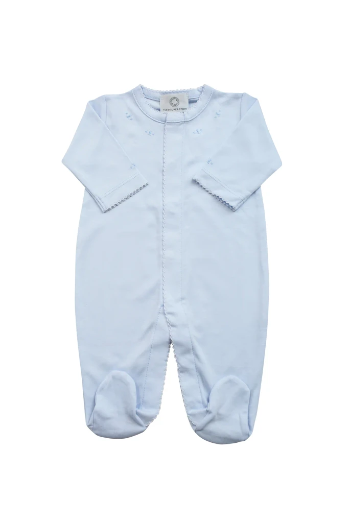 Proper Pima Footed Pajamas - Blue