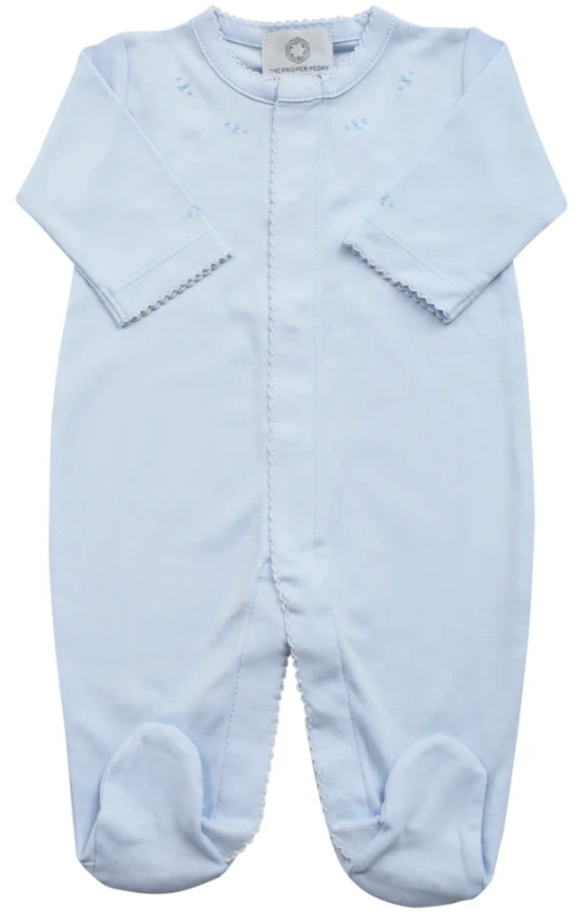Proper Pima Footed Pajamas - Blue