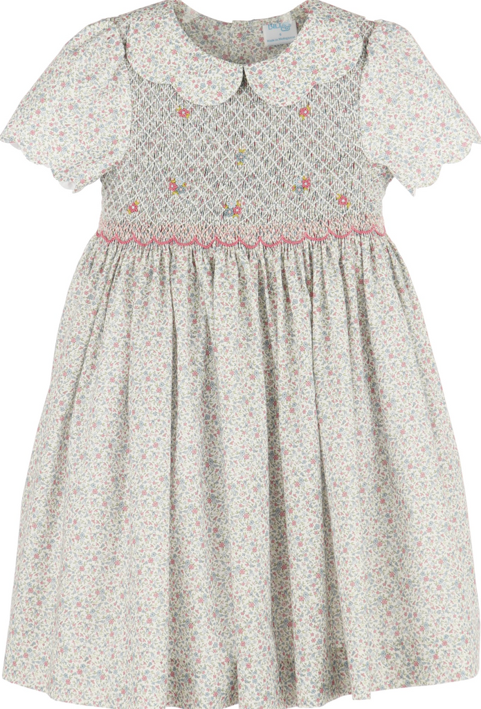 Fall Blossoms Smock Dress - Pink