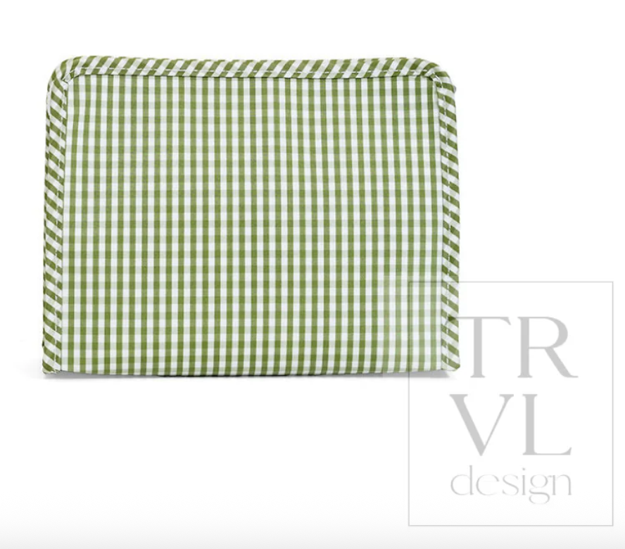 Roadie Medium Zip Pouch - Gingham Moss
