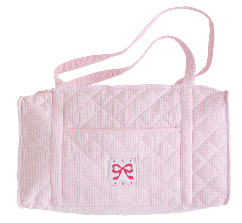 Quilted Duffle - Pink Bow