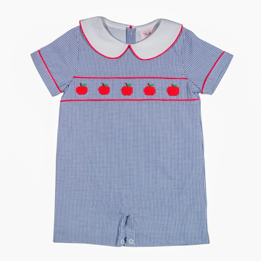 Navy Apples Romper
