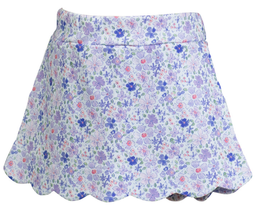Iris Garden Scallop Skort