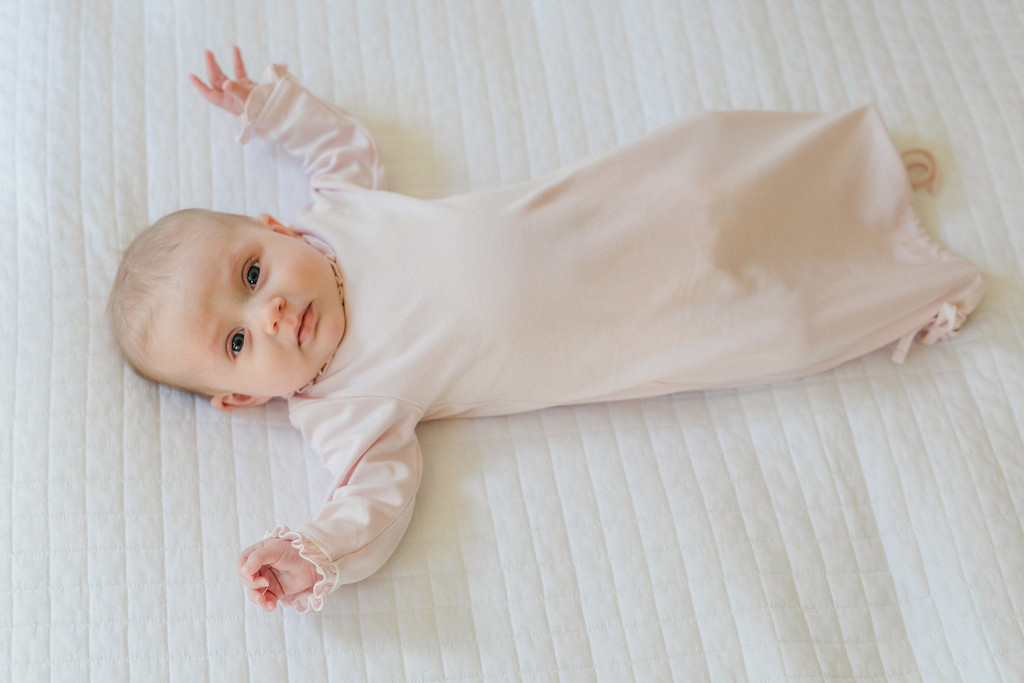 Georgia Daygown - Light Pink with White Piping