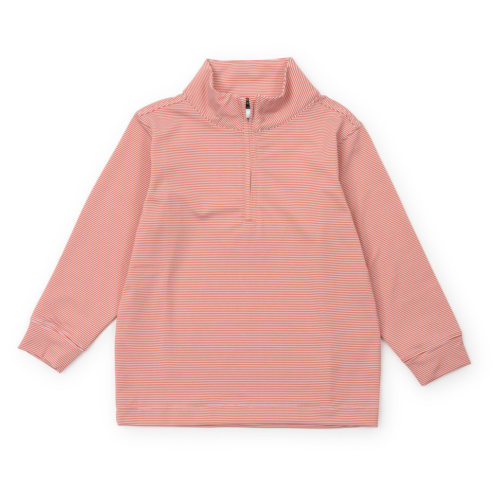 Sam Performance Pullover - Orange and White Stripes