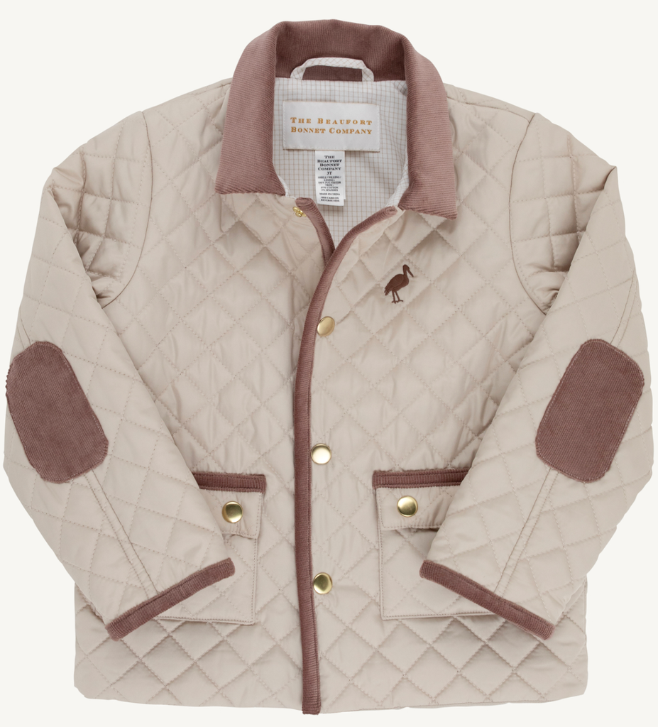 Caldwell Quilted Coat - Keeneland Khaki / Gray Bay Brown