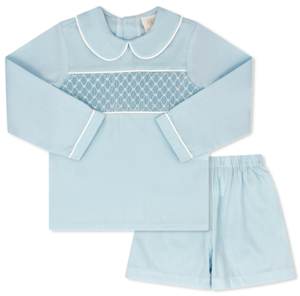 Liam Short Set - Birmingham Blue Smocking