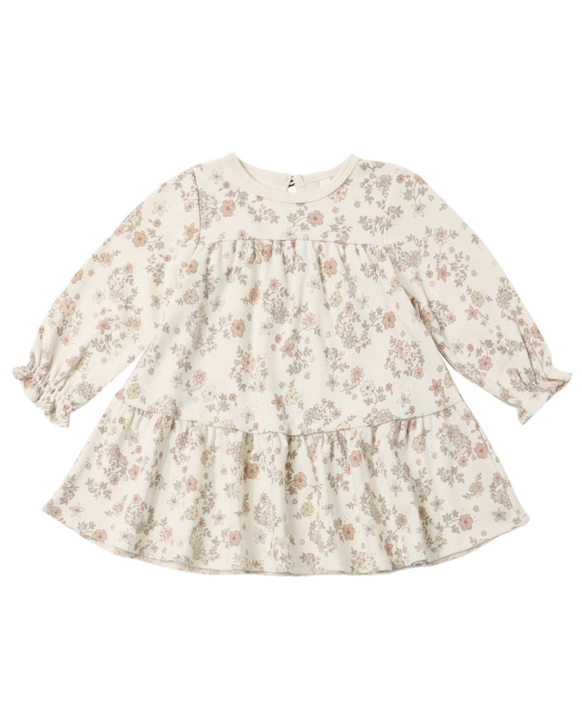 Tiered Jersey Dress - Floral Vine