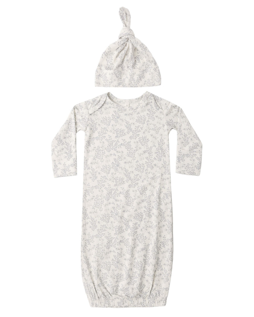 Baby Gown and Hat Set - Cloud Floral
